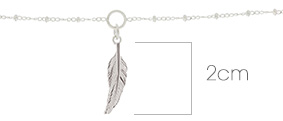 Feather Charm Bracelet Dimensions