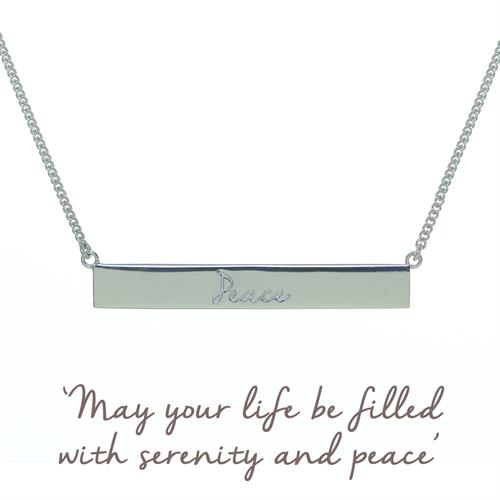Buy Peace Bar Necklace | Sterling Silver, Gold & Rose Gold