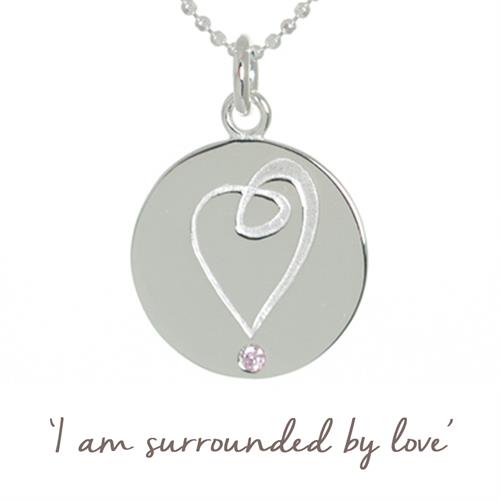 Buy Heart Necklace with Pink Stone | Sterling Silver, Gold & Rose Gold