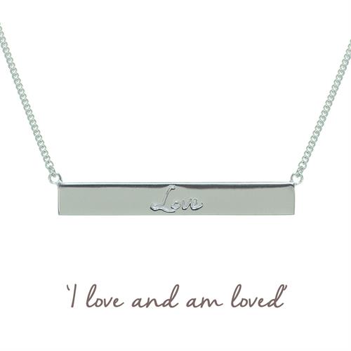 Buy Love Bar Necklace | Sterling Silver, Gold & Rose Gold