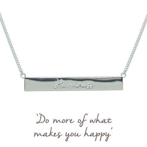 Buy Happiness Bar Necklace | Sterling Silver, Gold & Rose Gold