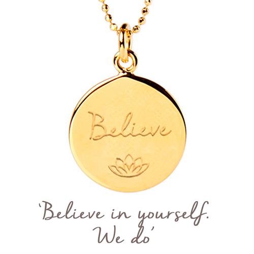 Buy Believe Disc Necklace | Sterling Silver, Gold & Rose Gold