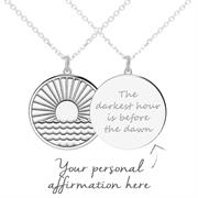 Sun Rising Over Water myMantra silver necklace