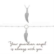 Guardian Angel Necklace and Bracelet Gift Set in Silver