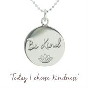 be kind silver necklace