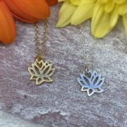 Silver lotus necklace for yoga meditation