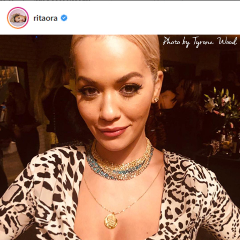Rita Ora Leah Wood myMantra Necklace Mantra Jewellery