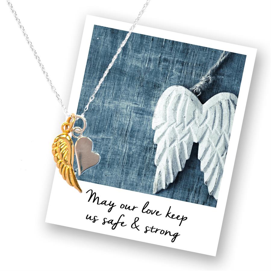 Angel Wing Heart Necklace