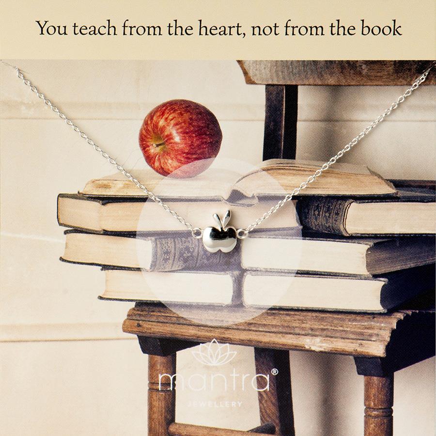 Sterling Silver Apple Necklace for Teachers' Gift Sterling Silver Apple Necklace for Teachers' Gift