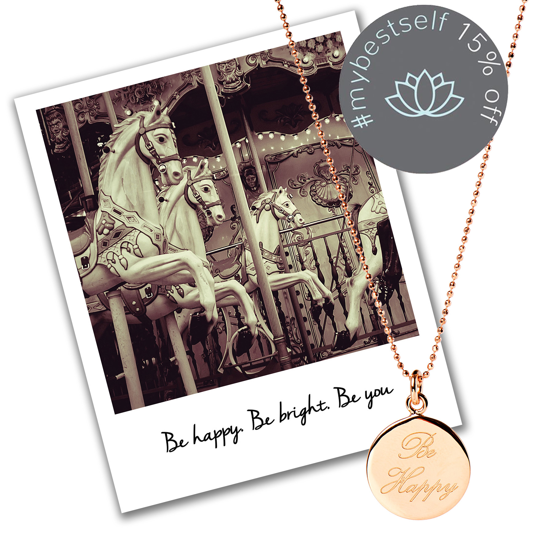 15% off Be Happy Necklace