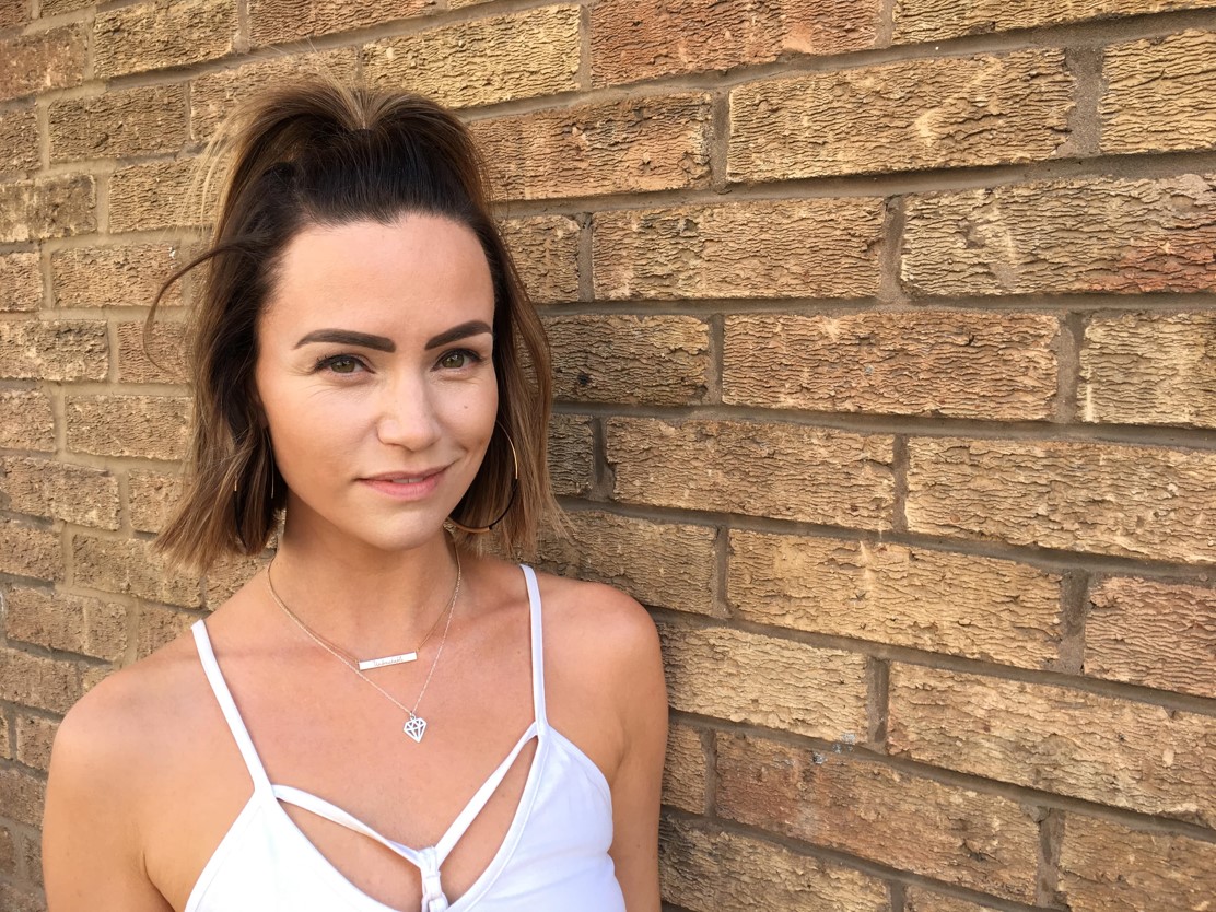 Holly Matthews wearing Mantra Necklaces