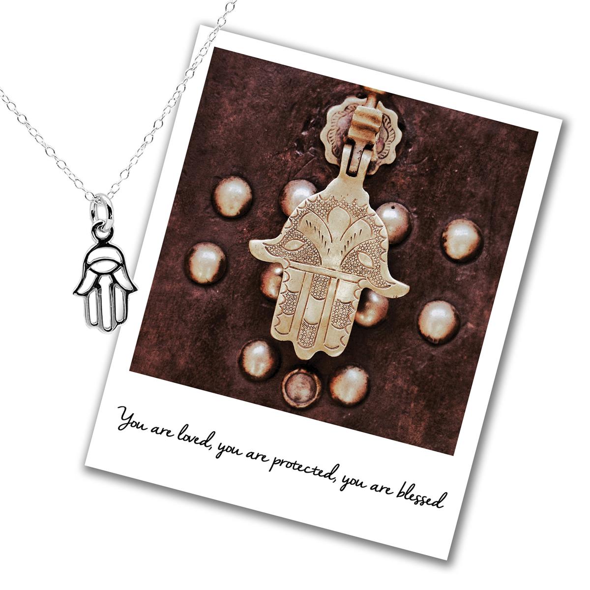 Hamsa Hand Necklace, Bracelet & Earrings in Sterling Silver Hamsa Hand Necklace, Bracelet & Earrings in Sterling Silver