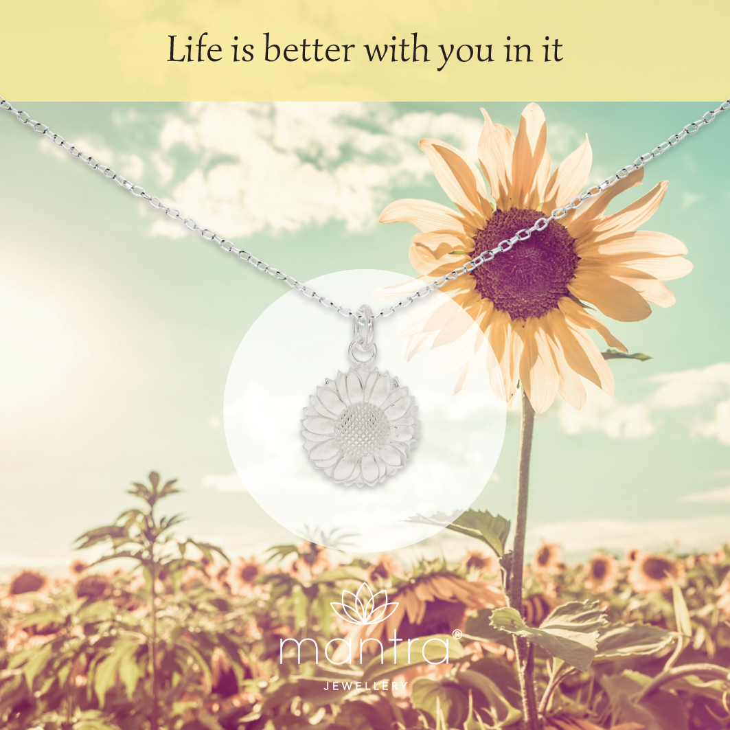 Silver Sunflower Friend Necklace
