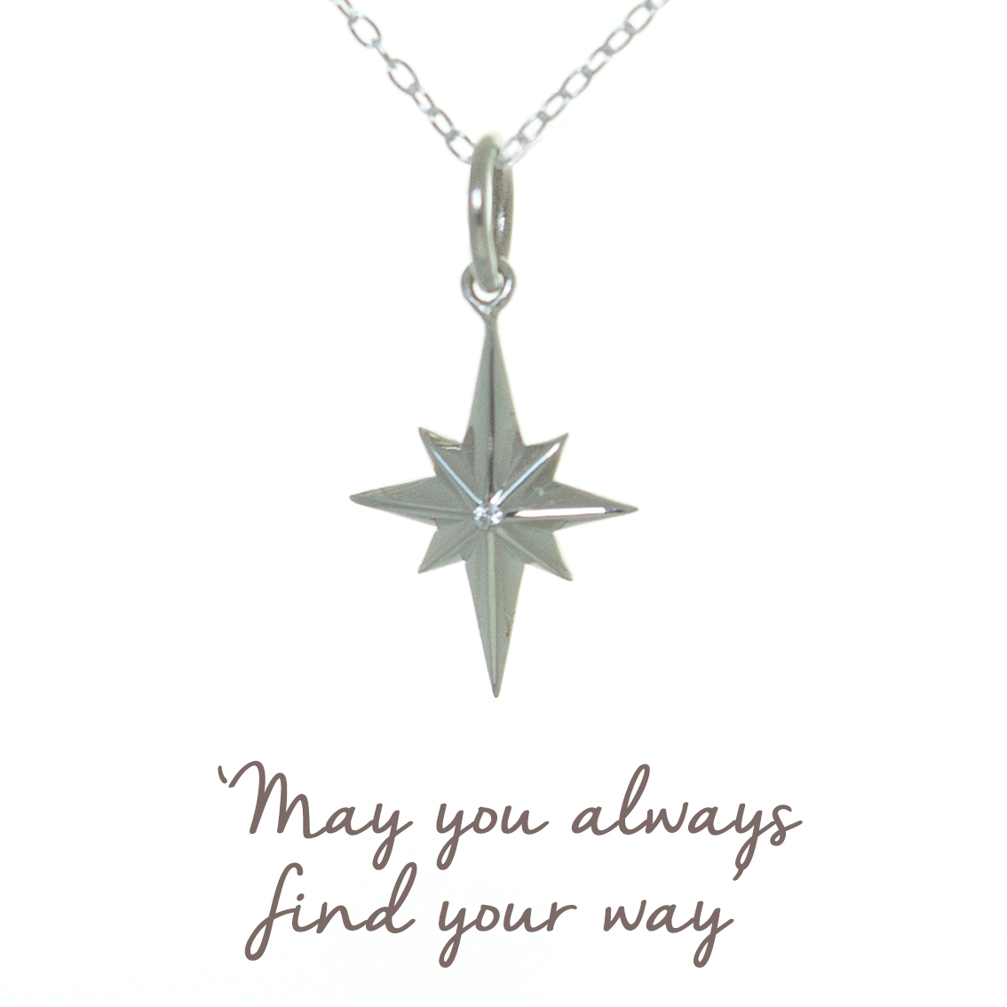 Silver North Star Necklace