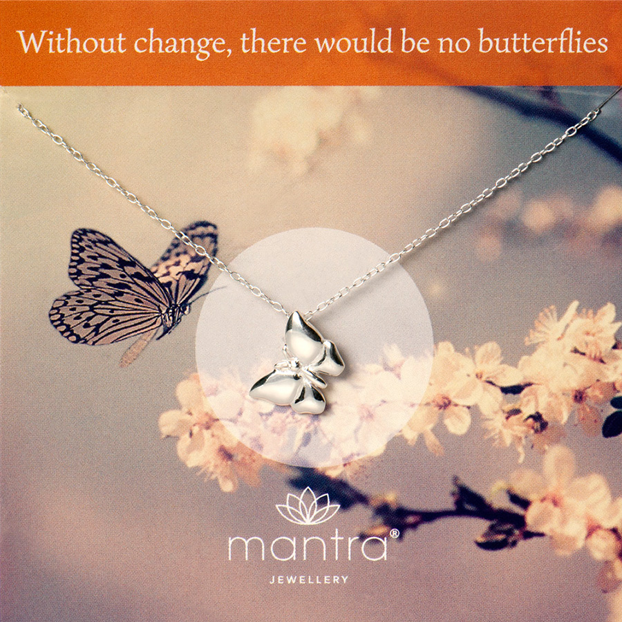 butterfly mantra necklace