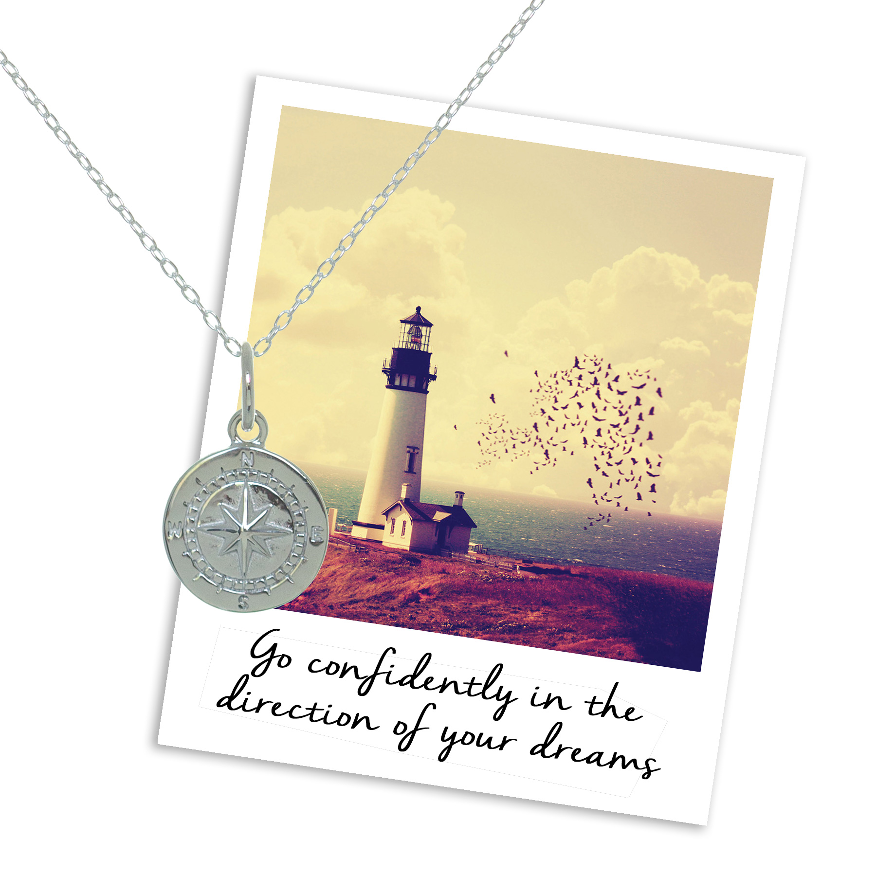 mantra compass necklace