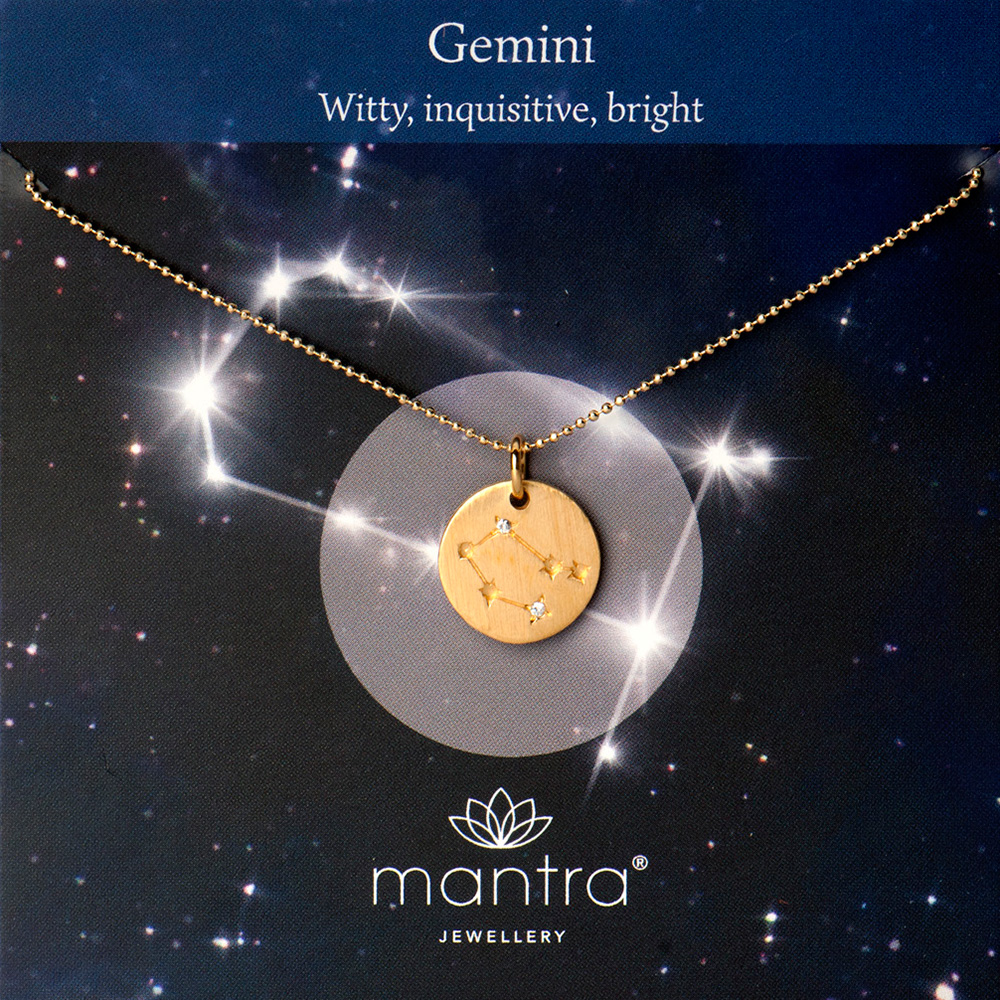 Mantra Jewellery, Gemini star map necklace Gold Gemini star map necklace Gold