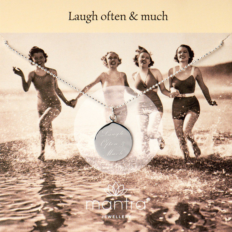 mantra jewellery friendship necklace laugh often and much necklace
