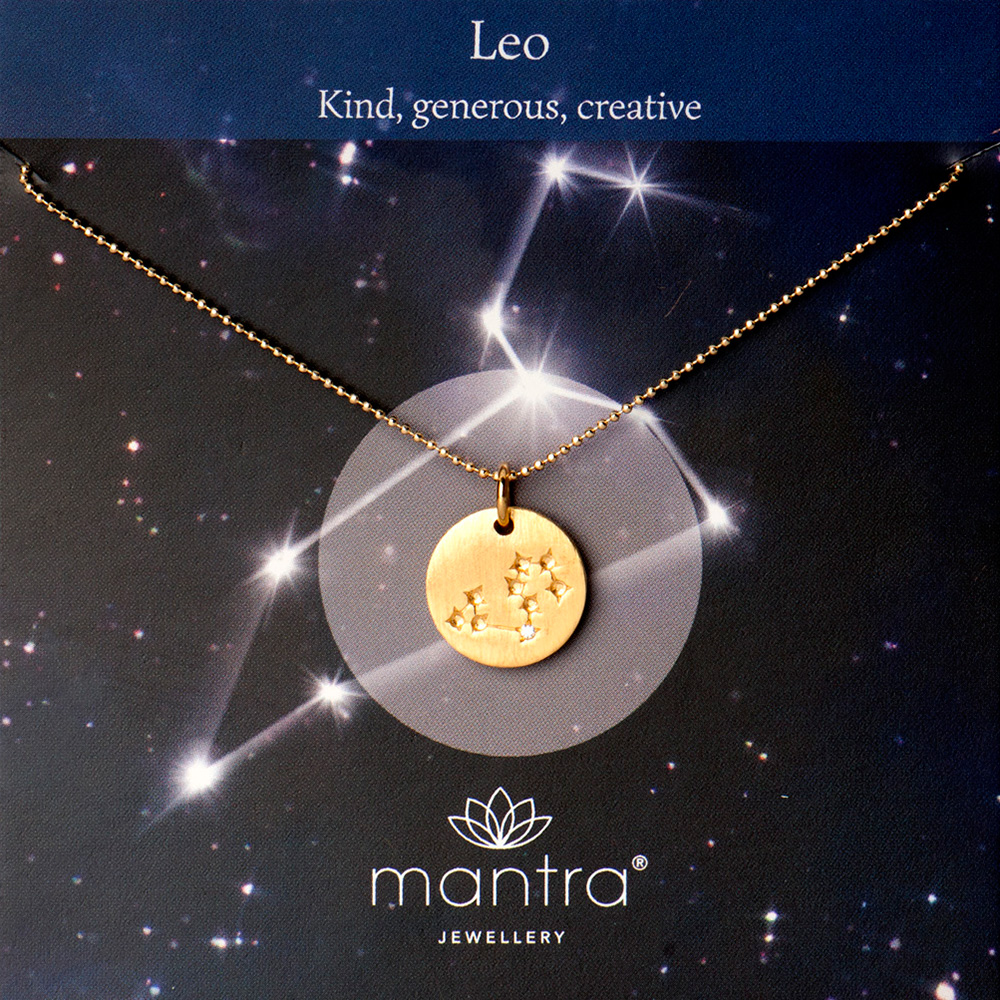 mantra necklace zodiac leo star map necklace