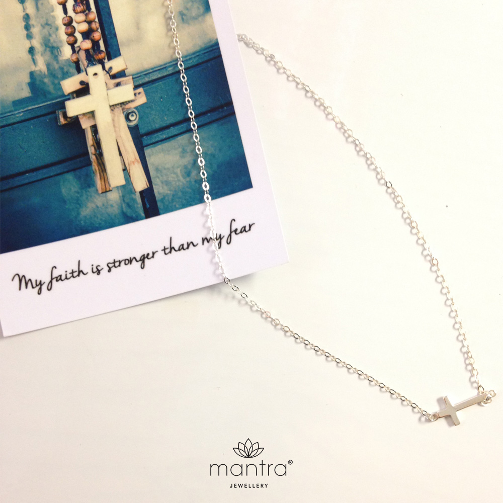 cross mantra necklace