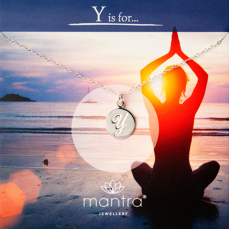 mantra jewellery Y initial necklace y is for yoga necklace