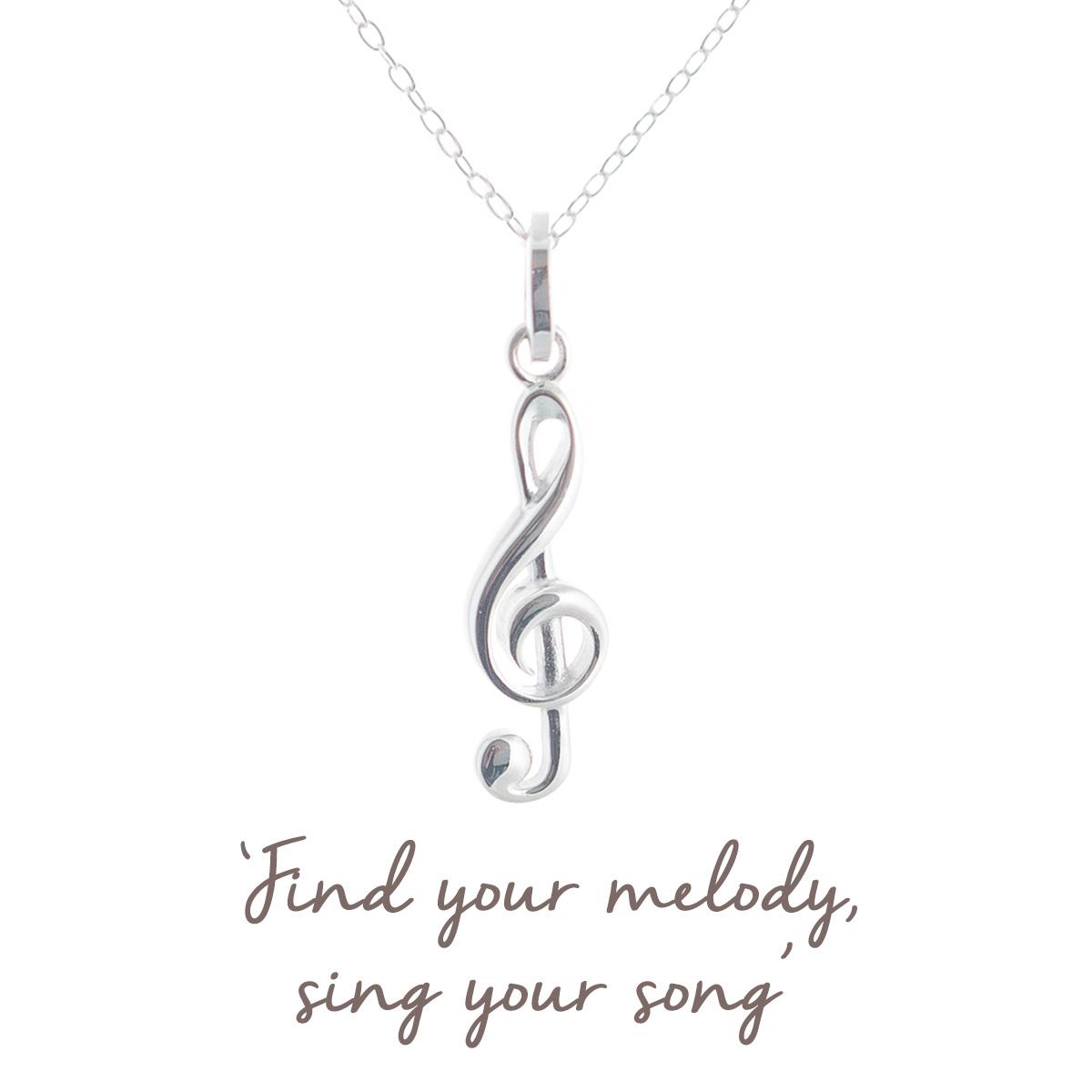 modern muse treble clef charity necklace