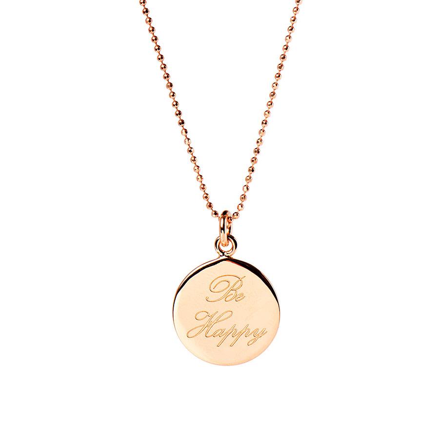 Rose Gold Be Happy Necklace