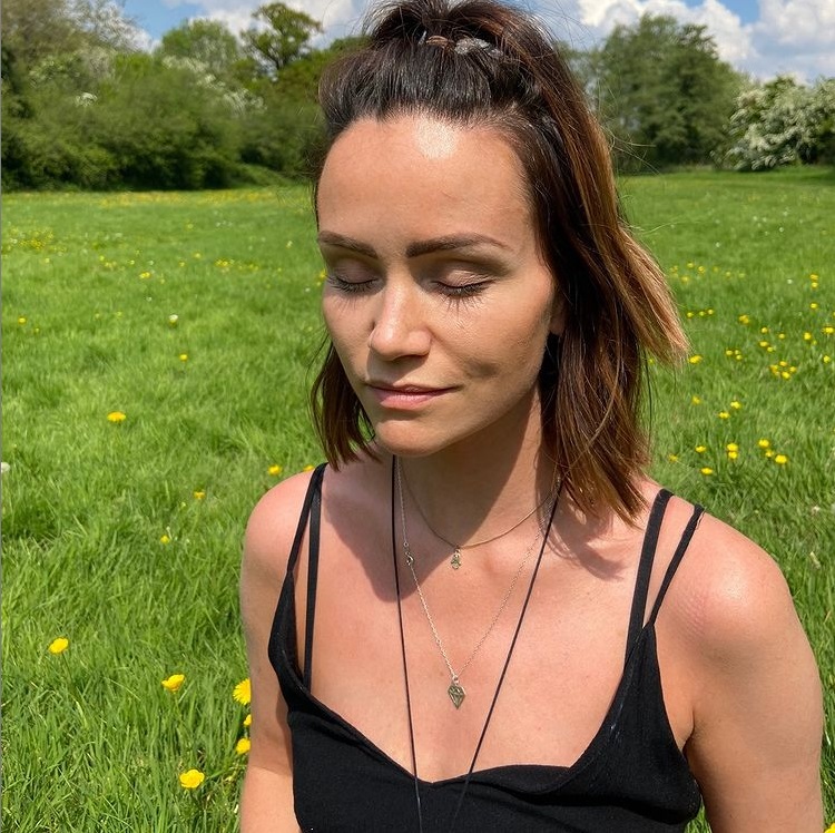 Holly Matthews meditating in her Diamond Necklace