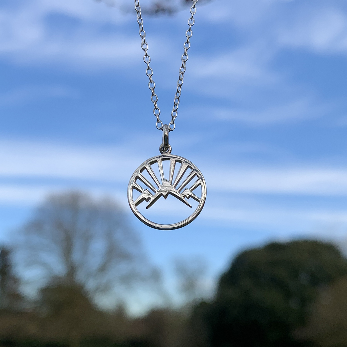 Sterling Silver Mountain Necklace Photography