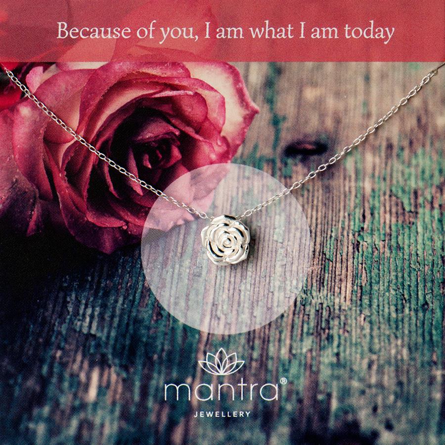 Sterling Silver Rose Necklace Gift Idea for Teachers Sterling Silver Rose Necklace Gift Idea for Teachers