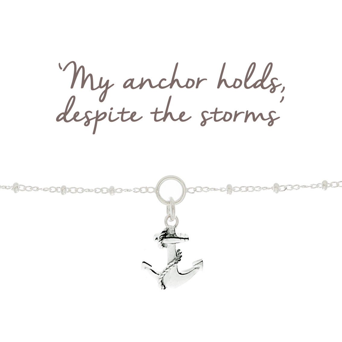Silver Anchor Charm Bracelet