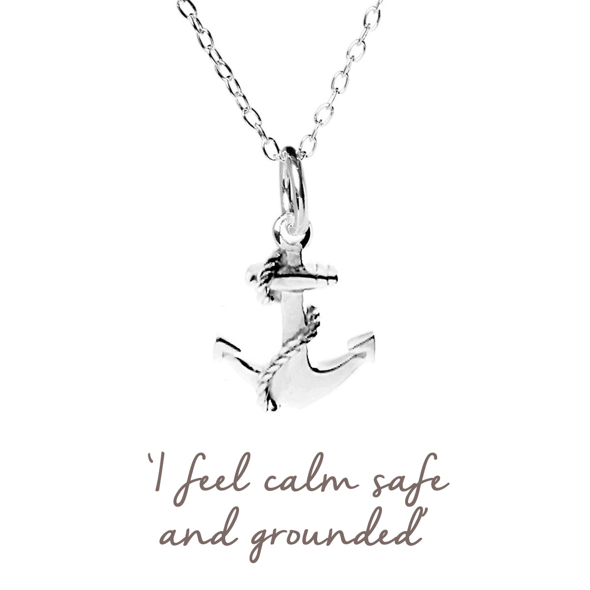 Silver Anchor Necklace for Calmness