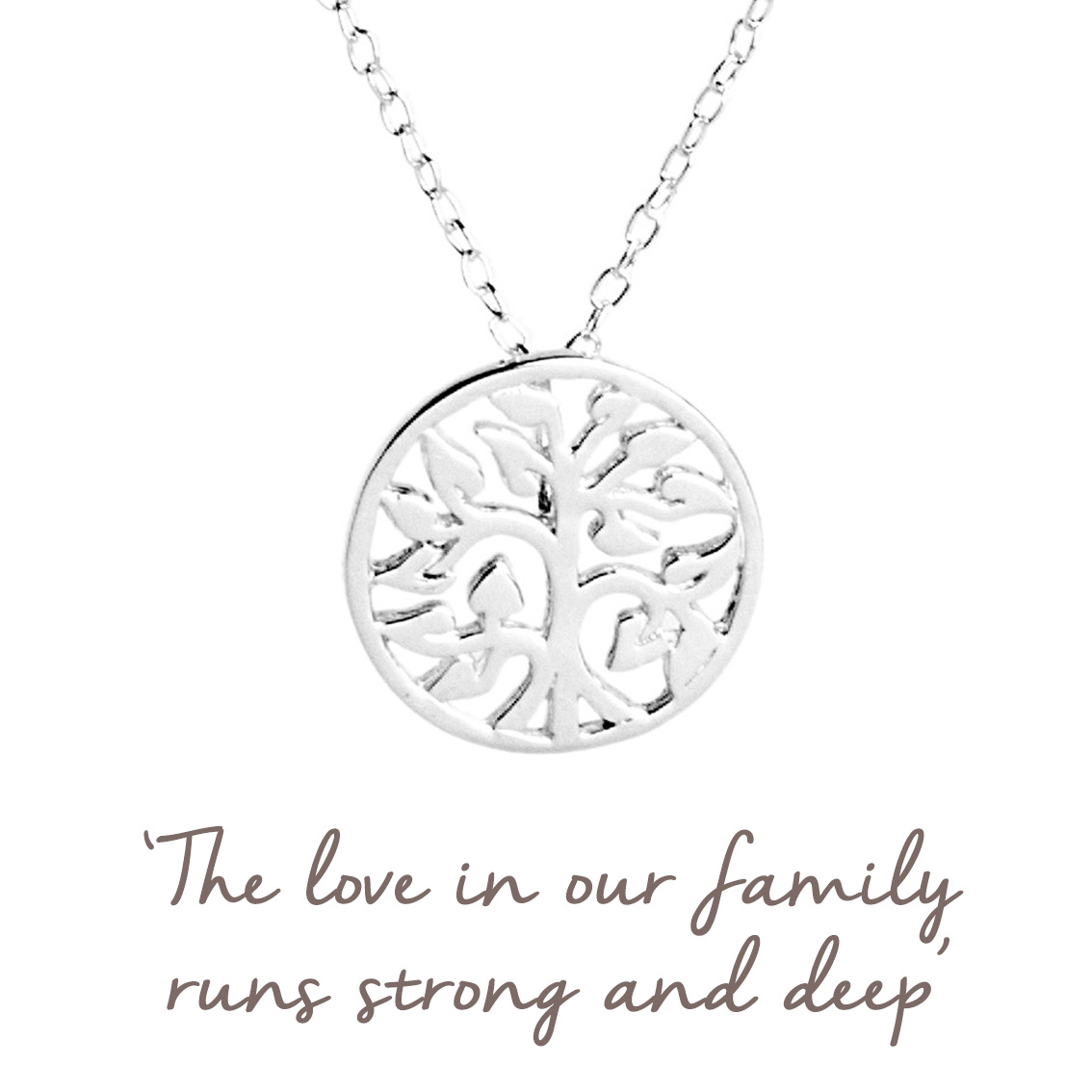 Silver Family Tree Necklace