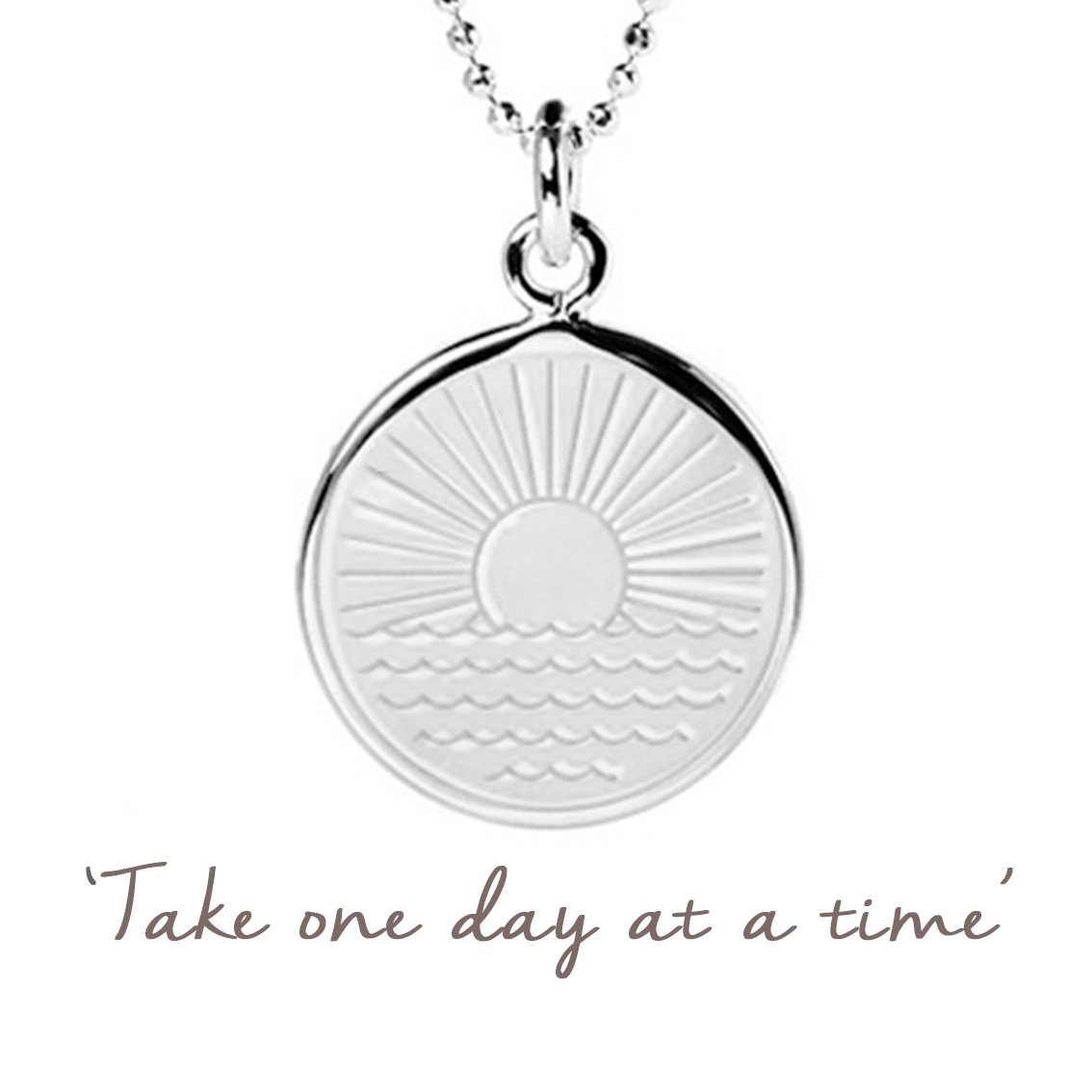 Silver One Day at a Time Necklace
