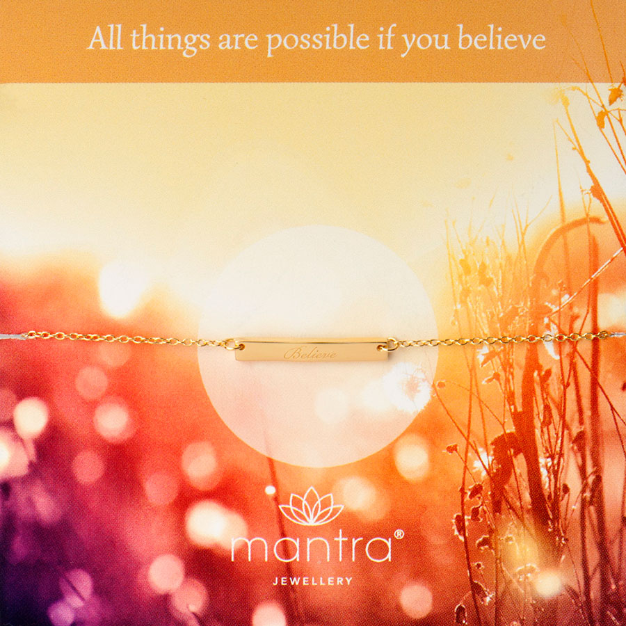 Believe Bracelet, exam stress jewellery Mantra Jewellery believe bracelet