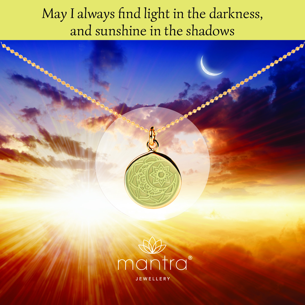 Moon and sun Mantra Necklace