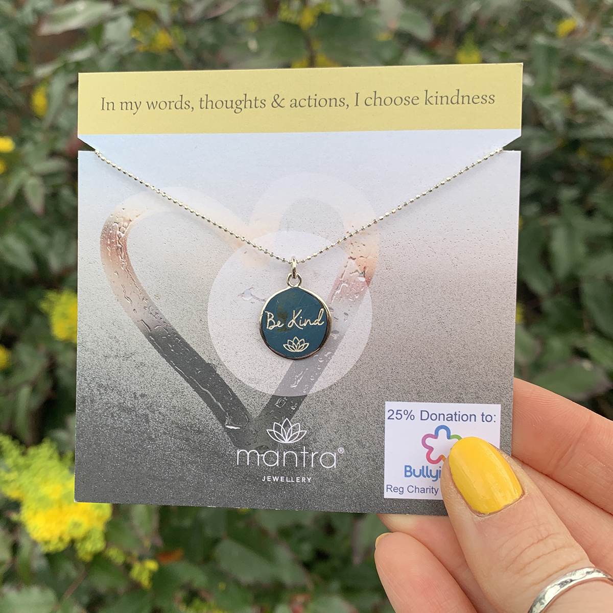 mantra be kind necklace