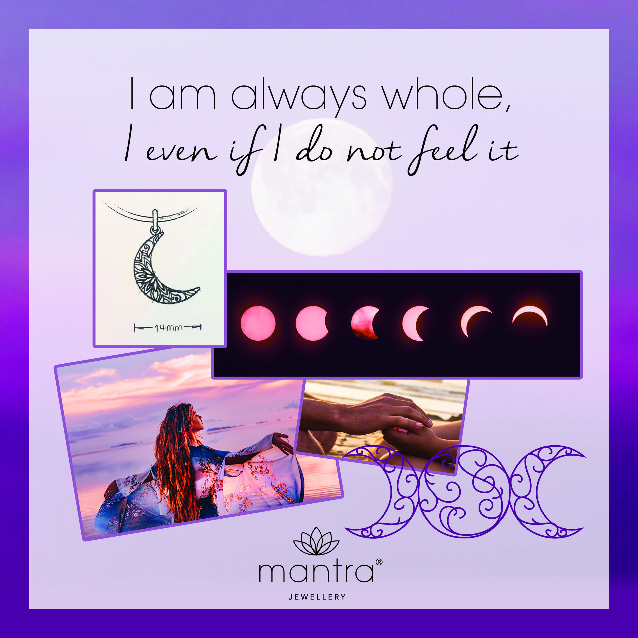 mantra moon necklace