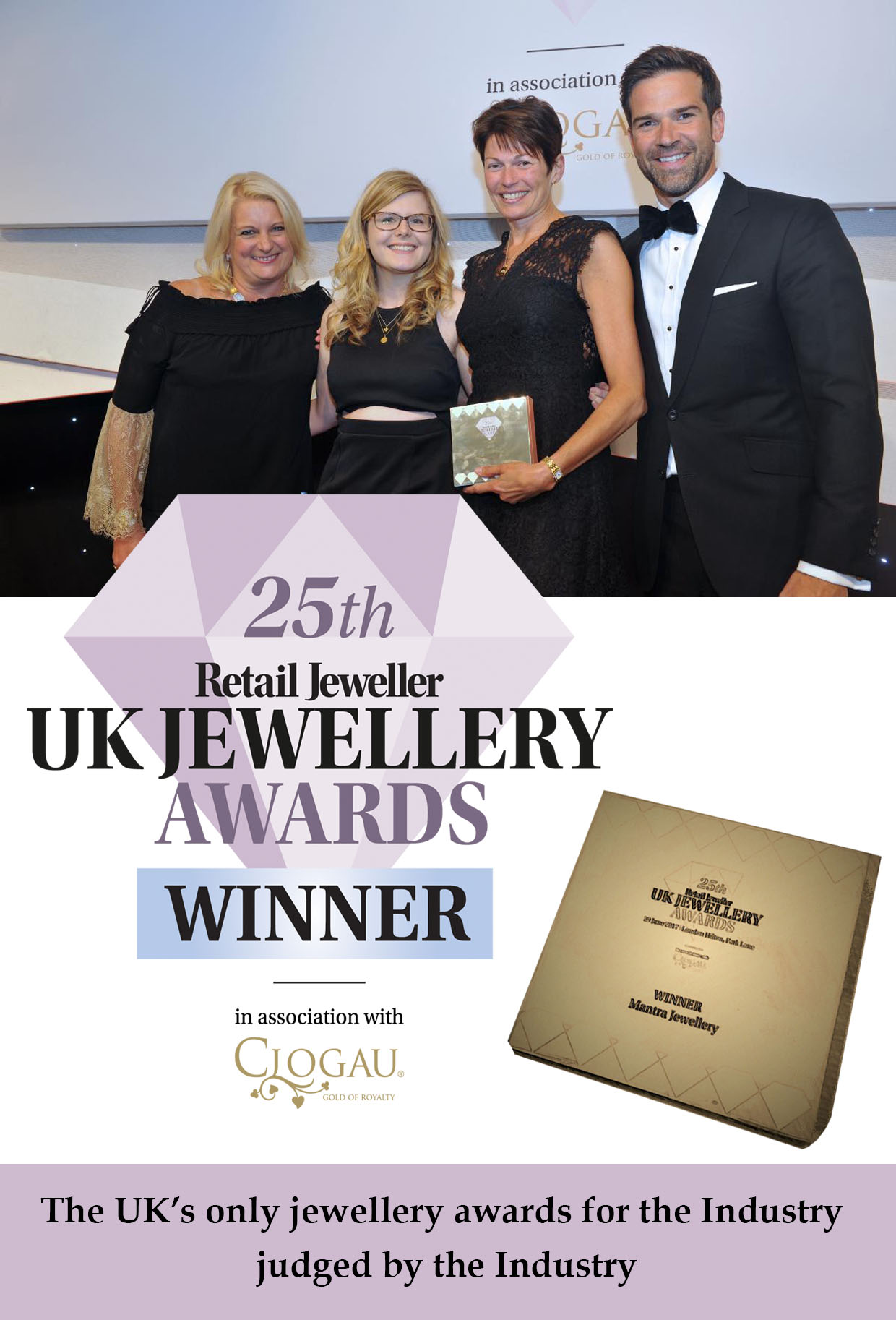 Mantra Jewellery won the 'Brands to Watch' award at the 25th Retail Jeweller UK Jewellery Awards 2017