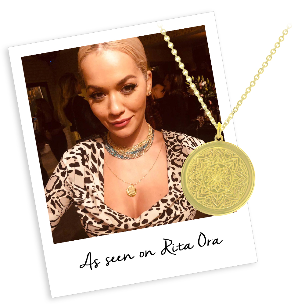 Rita Ora wears myMantra Necklace