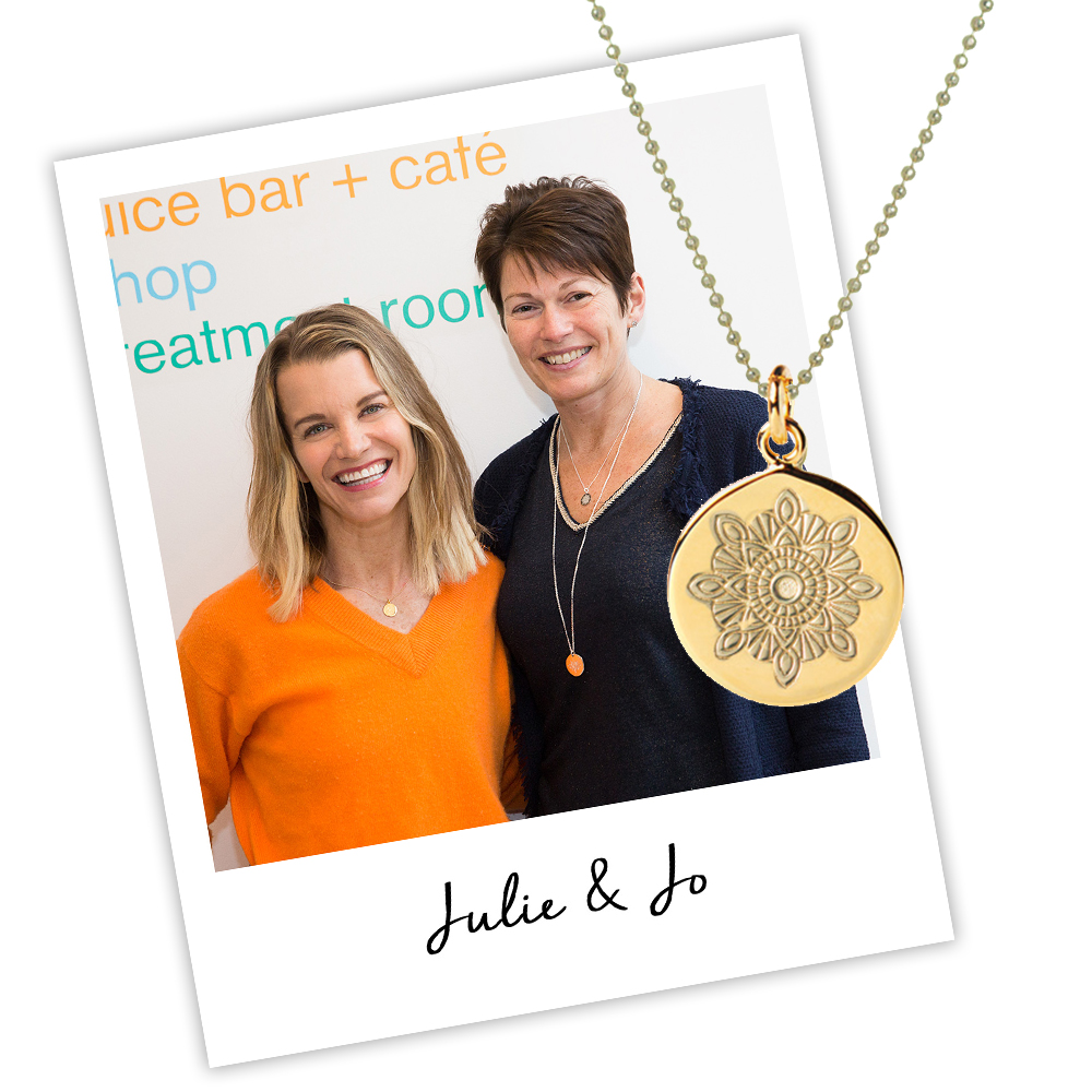 Julie Montagu and Jo Stroud wearing Recharge Necklace