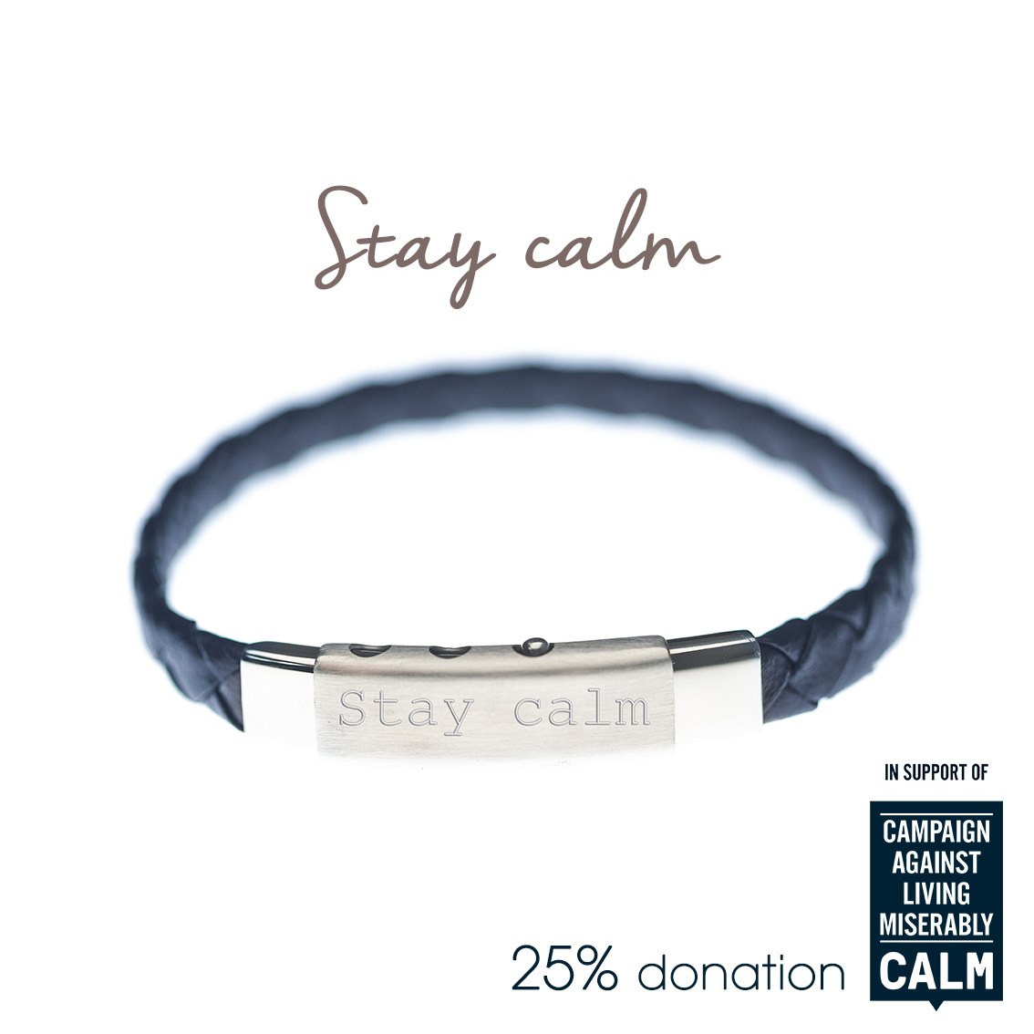 calm mens charity bracelet