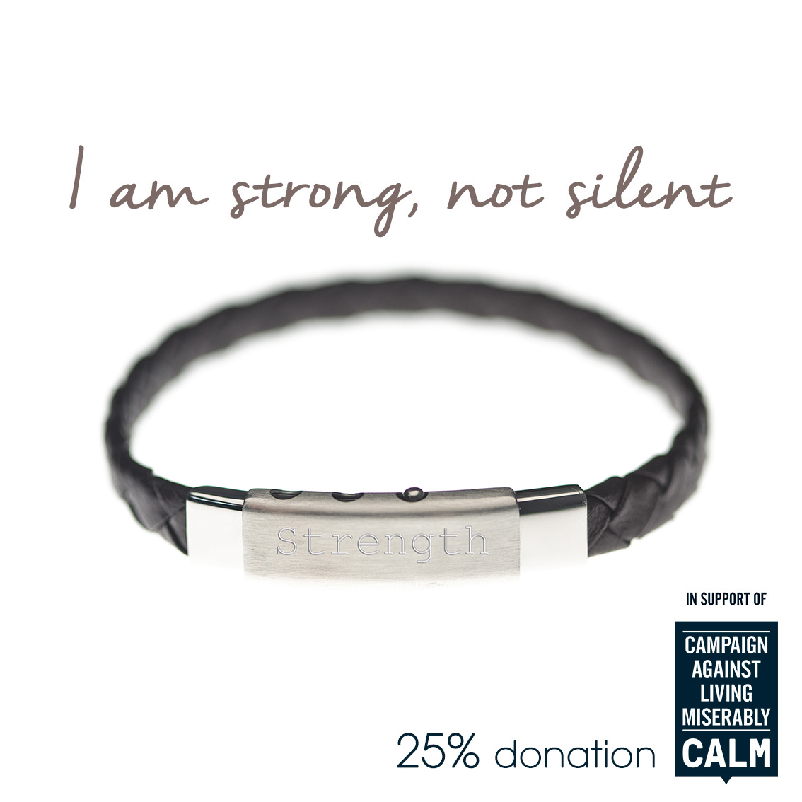 Strength mens charity bracelet