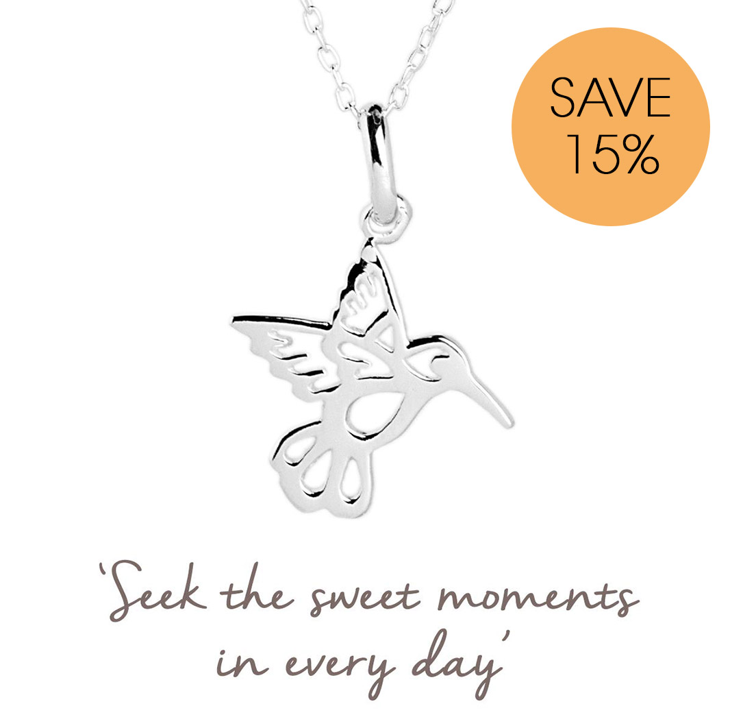 Hummingbird necklace for sweet moments