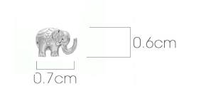 Silver Elephant Earring Dimensions
