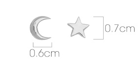 moon and star earring dimensions