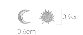 moon and sun earring dimensions