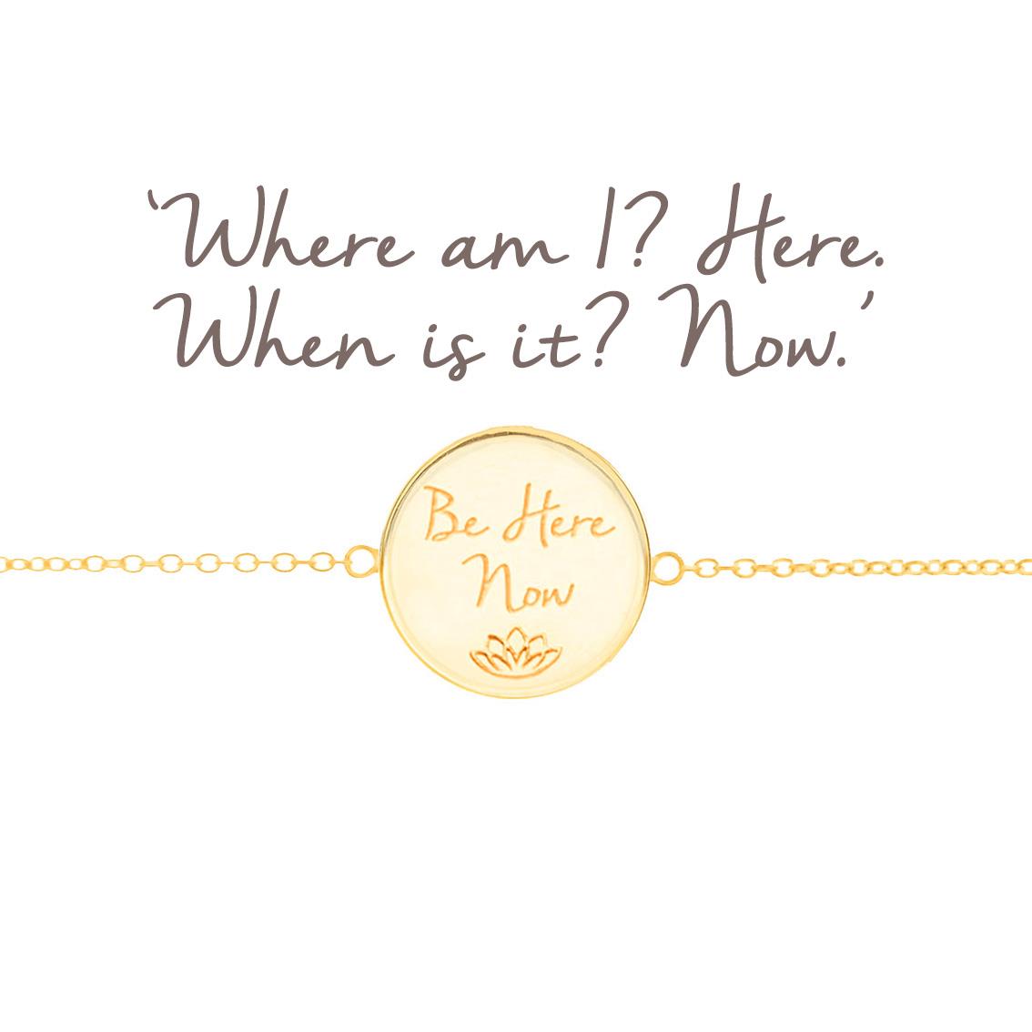 Personalised Sterling Silver Be Here Now Bracelet