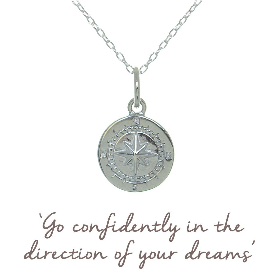 Compass Necklace In Sterling Silver