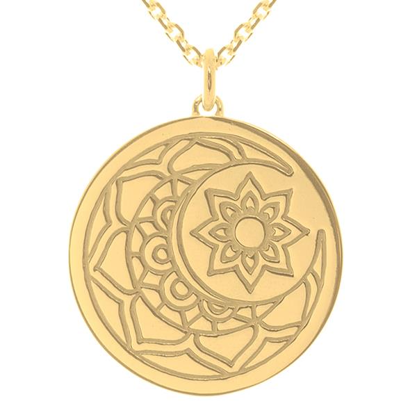 gold moon and sun necklace